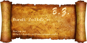 Bundi Zoltán névjegykártya